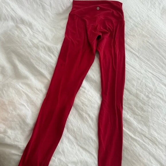 Lululemon align 28" cherry red leggings activewear sporty athleisure - Picture 1 of 11